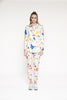 Front view of the Alli Blair NY I Am Worthy Pants in Murano Glass Terrazzo